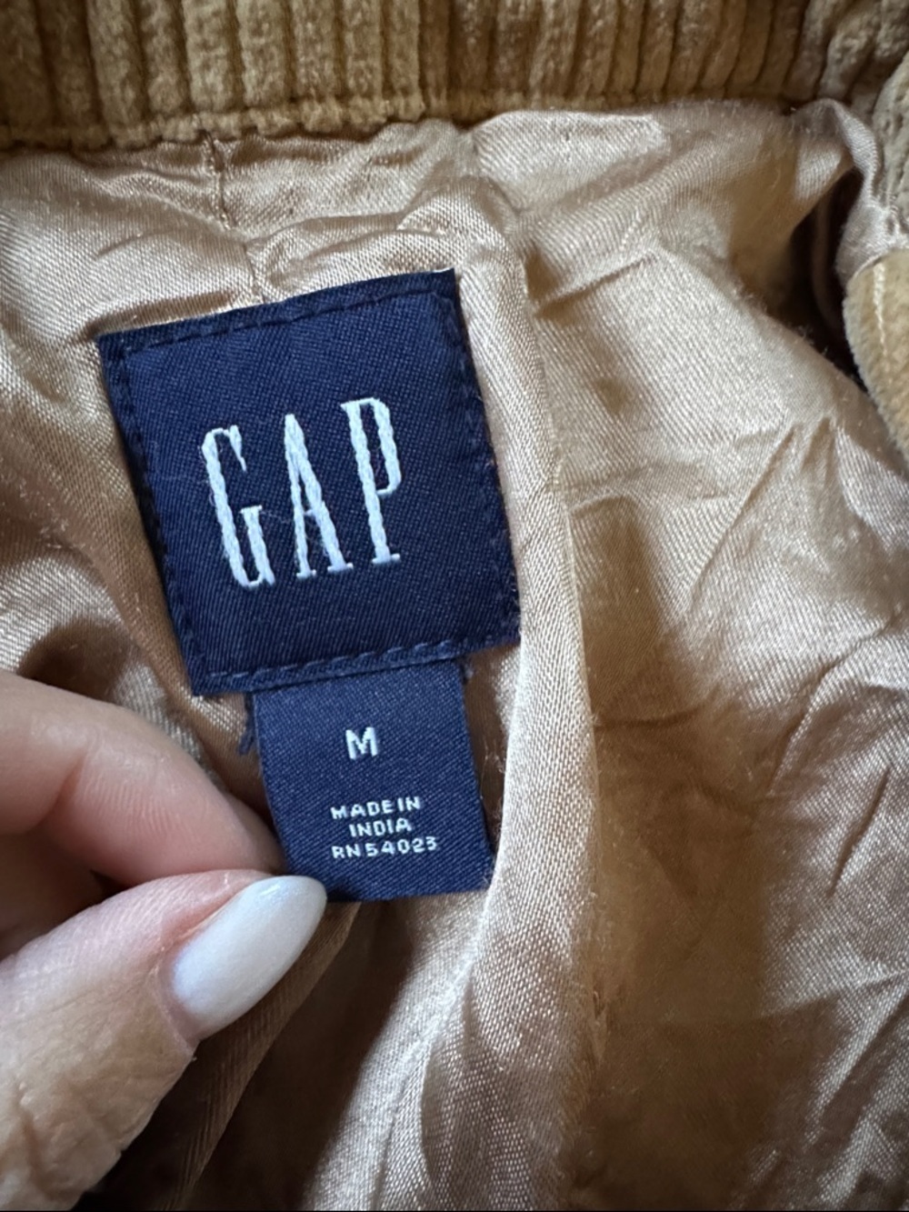 Vintage 90’s GAP Camel Corduroy Double-Breasted Jacket - Picture 2 of 2